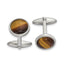 Tiger's Eye Circle Cufflinks in Stainless Steel