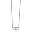 Chisel Stainless Steel Polished and Textured Interlocking Hearts on an 18 inch Cable Chain Necklace