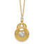 14K TT Polish/Dia-cut Fancy Teardrop w/.5in ext. Necklace