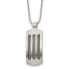 Curved Cable Dog Tag Necklace in Stainless Steel, 22"