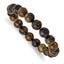 10mm Blue and Yellow Tiger's Eye Agate Beaded Stretch Bracelet
