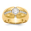 14K (Holds 3/4 carat (5.5mm) Round Center) 1/2 carat Diamond Men's Semi-Mount Ring