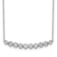 Sophia Jewelers Sterling Silver CZ Bar Necklace with Rhodium Shine and Extender