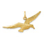 14K Gold Seagull Charm with Polished Diamond-Cut Elegance