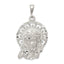 Sterling Silver 925 Jesus Head Pendant with Polished Textured Finish