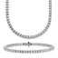 14k White Gold 16 7/8 carat Lab Grown Diamond VS/SI+ G+ Complete Convertible Tennis Necklace and Bracelet