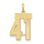 14K Gold Small Satin Number 41 Charm with Brushed Finish