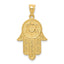 14K Gold Hamsa with Star of David Charm Solid, Casted, Elegant Design