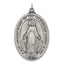 Antiqued Sterling Silver Miraculous Medal Pendant, Solid and Vintage-Inspired