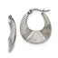Stainless Steel Polished Textured Creole Hoop Earrings for Women