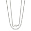 Chisel Stainless Steel Polished Heartbeat 2-Strand 17 inch Cable Chain with a 1.75 inch Extension Necklace