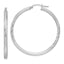 Sterling Silver Rhodium-plated 3mm Polished/Satin Diamond-cut Hoop Earrings
