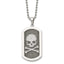 Chisel Stainless Steel Brushed and Polished Laser Cut Skull and Crossbones Dog Tag on a 24 inch Ball Chain Necklace