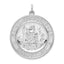 Sterling Silver Saint Christopher Pendant with Rhodium Polished Finish