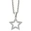 Stainless Steel Polished CZ Star 18in Necklace