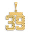 14K Gold Large Diamond-Cut Number 39 Charm with Brushed Finish