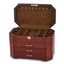 Luxury Giftware by Jere High GloSterling Silver Burlwood Veneer with Black Accents 3-drawer Locking Wooden Jewelry Box