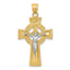 14K Two-Tone Gold Celtic Crucifix Pendant by Sophia Jewelers