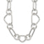 Sterling Silver Polished Triangle Round and Oval Link 17.5 inch Necklace