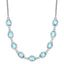 Sterling Silver Rhodium-plated Polished Blue Topaz w/2 in ext. Necklace