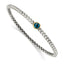Sterling Silver 14K Gold London Blue Topaz Bangle Elegant Design