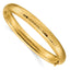 14K Gold Hinged Bangle Bracelet with Hammered Diamond-Cut Finish
