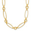 14K Polished and Diamond-cut Fancy Link Necklace