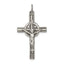 Sterling Silver 925 INRI Crucifix Pendant with Polished Antiqued Finish