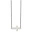 Sophia Jewelers Polished Stainless Steel Unisex Sideways Cross Necklace