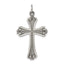 Sterling Silver 925 Antiqued Cross Pendant with Polished Finish Solid and Vintage-Inspired