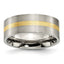 Inlay Wedding Band in Titanium & 14K Gold, 8mm