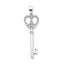 Sterling Silver CZ Peace Heart Key Pendant