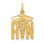 14K Gold RN Nurse Charm with Brushed Finish Elegant, Themed Jewelry