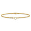 14k Polished Open Heart and Bismark Chain 9 inch Anklet