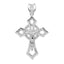 Sterling Silver Rhodium-Plated CZ Crucifix Pendant with Polished Finish