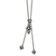 Antiqued CZ Adjustable Necklace in Stainless Steel