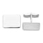 14K White Gold Rectangular Cuff Links