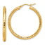 10k Diamond-cut 3mm Round Hoop Earrings