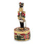 Luxury Giftware by Jere Bejeweled Crystals Gold-tone Enameled CHRISTOPH Nutcracker Trinket Box with Matching 18 Inch Necklace