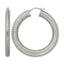 Stainless Steel Polished Textured Hoop Earrings for Women