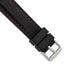 Smooth Silicone Watch Band in Black with Red Stitching, 24mm