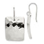 925 Sterling Silver Hammered Rectangle Dangle Earrings with Polished Finish