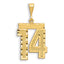 14K Gold Large Diamond-Cut Number 14 Charm Brushed Finish