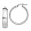 Sterling Silver 925 Polished Hoop Earrings with Rhodium Finish