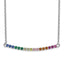 Prizma Sterling Silver Rhodium-plated 18 inch Colorful CZ Curved Bar Necklace