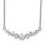 Sterling Silver Rhodium-plated Polished Fancy Wave CZ Bar Necklace