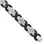 Stainless Steel Brushed and Polished Black IP-plated with Cubic Zirconia Cross Link Bracelet for Men