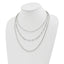 Sterling Silver Rhodium-plated Beaded Layered with 2in .ext Necklace