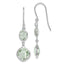 Sterling Silver 925 Drop Earrings with Diamonds & Green Quartz