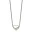 Polished Heart Pendant Necklace in Stainless Steel